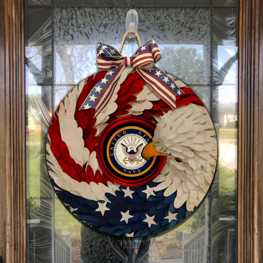 US Navy Veteran Wood Sign Proud Military