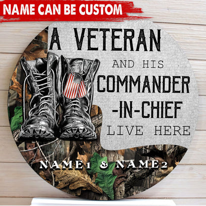 Custom name US Veteran Wood Sign Proud Military