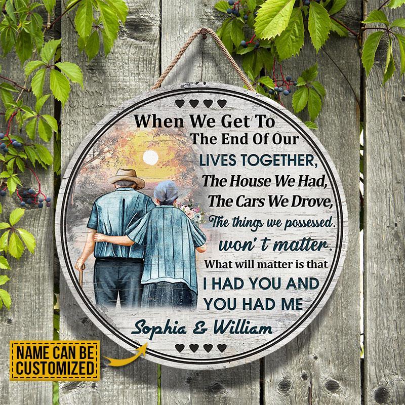 Custom name Couple Live Together Decor Wood Sign