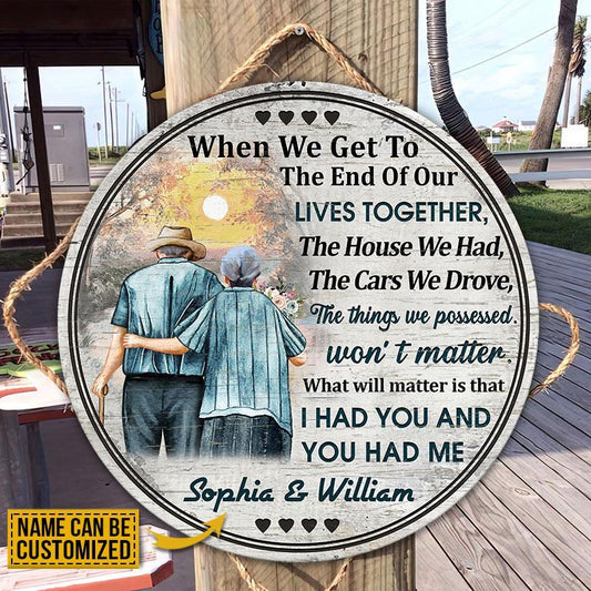 Custom name Couple Live Together Decor Wood Sign