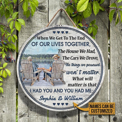 Custom name Couple Live Together Decor Wood Sign
