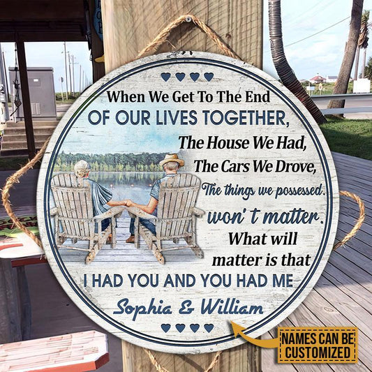 Custom name Couple Live Together Decor Wood Sign