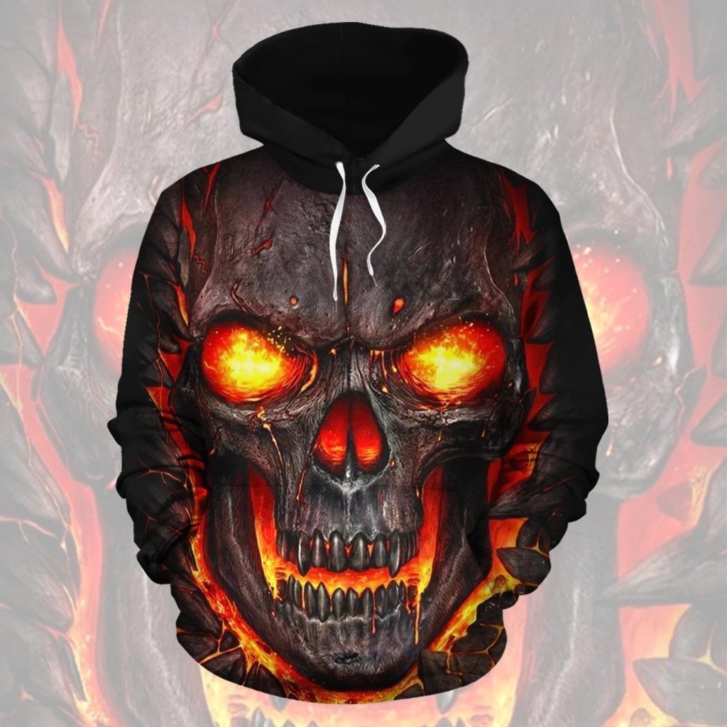 Skull in Hell All Over Hoodie TT130801-Apparel-TT-Hoodie-S-Vibe Cosy™