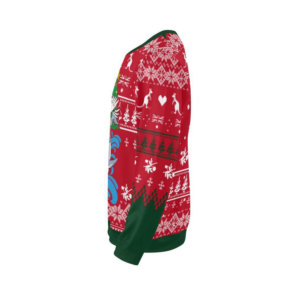 Australia Santa Is Coming™ - Christmas Sweatshirt K5-CREWNECK SWEATSHIRTS-HP Arts-Men-XXXL-Red Mix Green-Vibe Cosy™