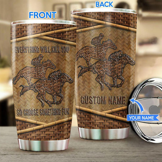 Personalized Horse Racing Stainless Steel Tumbler 20Oz