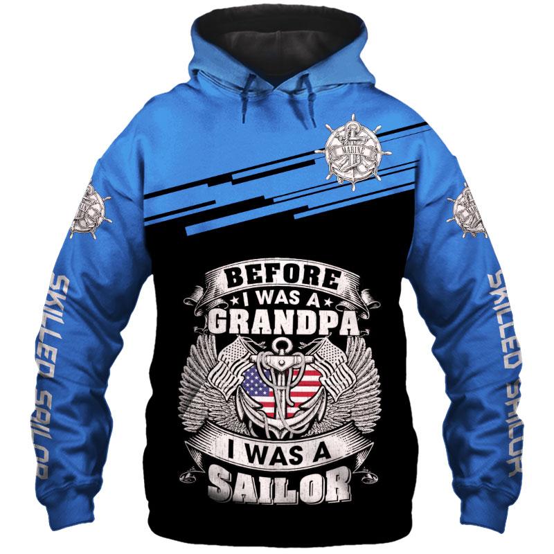 Grandpa Sailor Custom name 3D printed shirts
