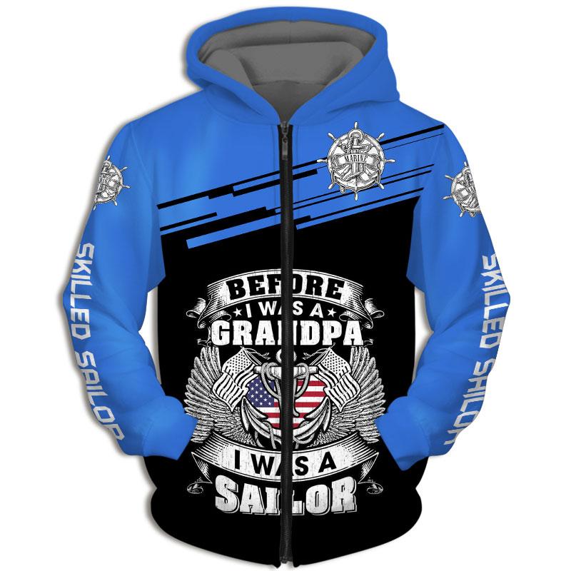 Grandpa Sailor Custom name 3D printed shirts