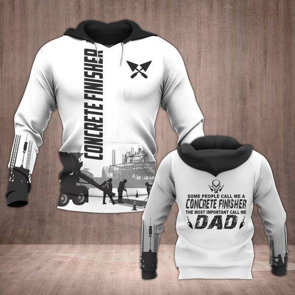Concrete Finisher Dad Black White 3D printed shirts