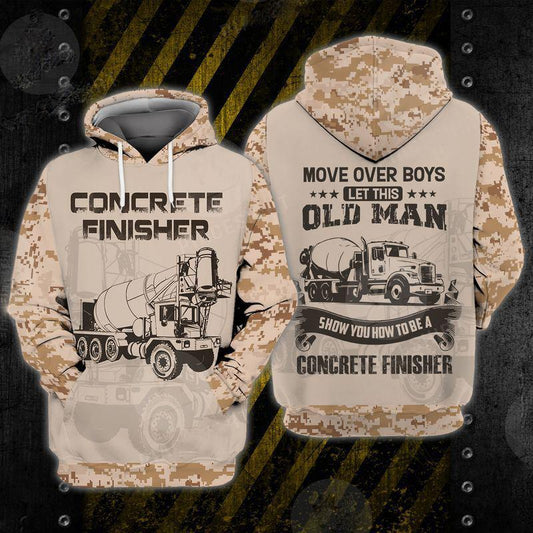 Concrete Finisher Old Man 3D printed shirts
