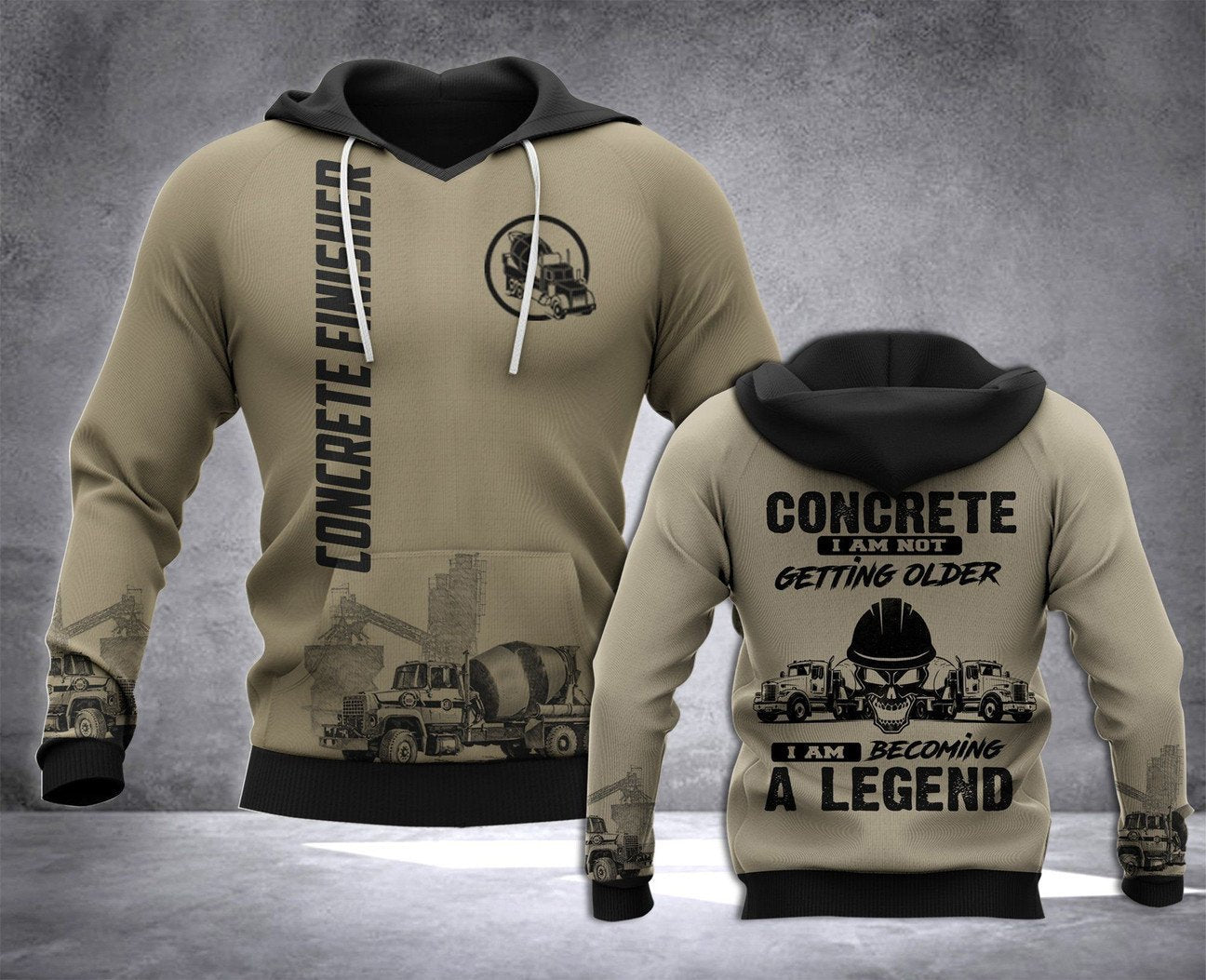 Legend Concrete Finisher 3D printed shirts