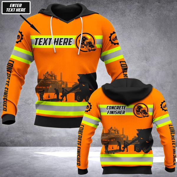Concrete Finisher Safety Custom name 3D printed shirts