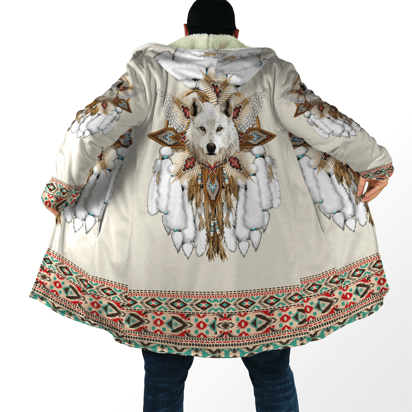 Native Spirit Wolf 3D All Over Printed Unisex Hoodie ML