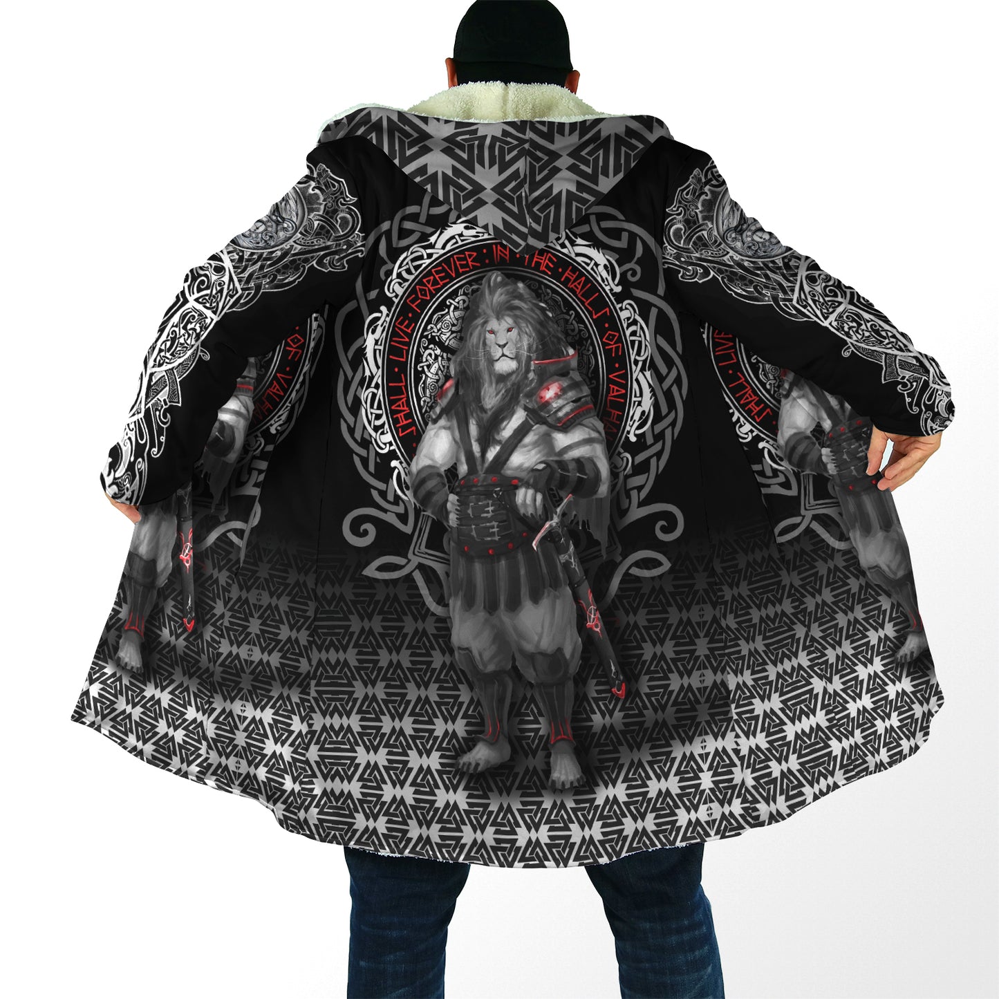 Lion Warrior 3D All Over Printed Zipped Cloak For Men and Women