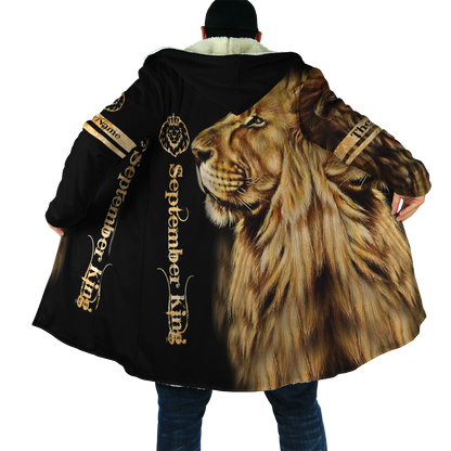 Custom Name September King Lion  3D All Over Printed Unisex Shirts