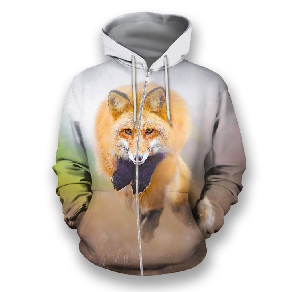 3D All Over Print Amazing Fox-Apparel-NTT-Zipped Hoodie-S-Vibe Cosy™