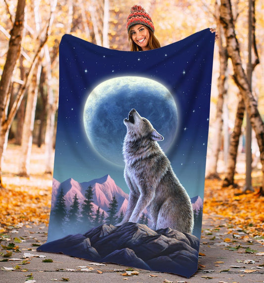 Wolf 3D All Over Printed Blanket