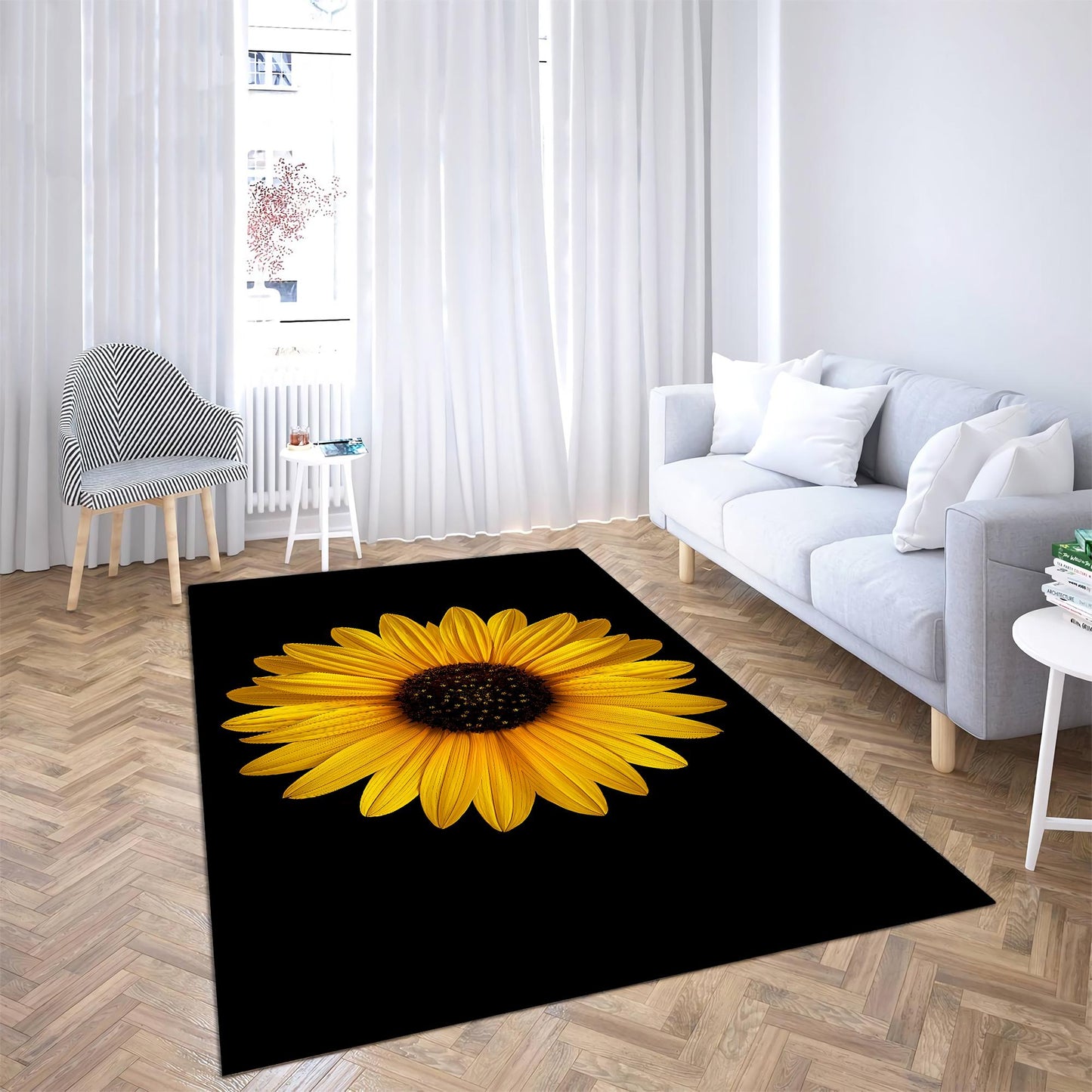Sunflower In The Night Rug DQB07272001-TQH-Rug-TQH-S (3'x5')-Vibe Cosy™