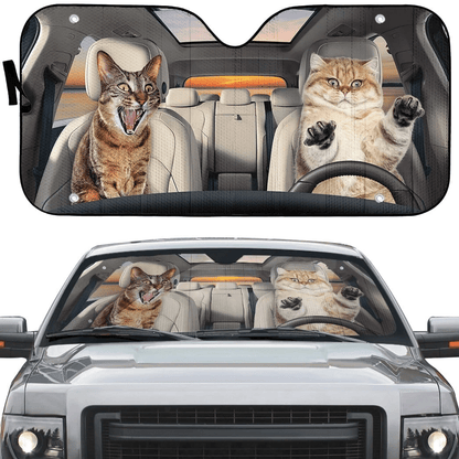 Cats Funny Car Auto Sunshade