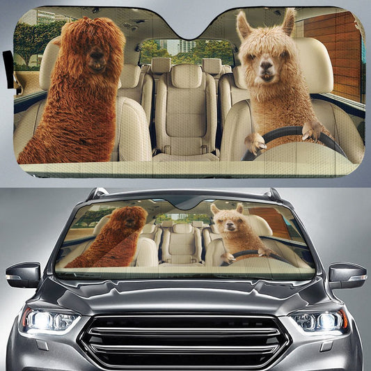 Driving Alpacas Funny Car Auto Sunshade