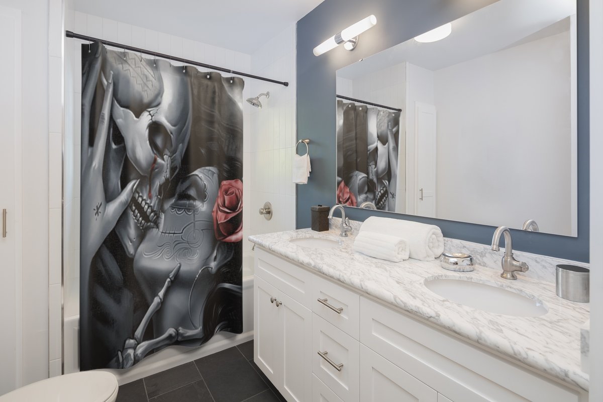 Till death do us part set-Home Decor-Printify-Combo Shower Curtains + Towel + bath mats (20% OFF)-Vibe Cosy™