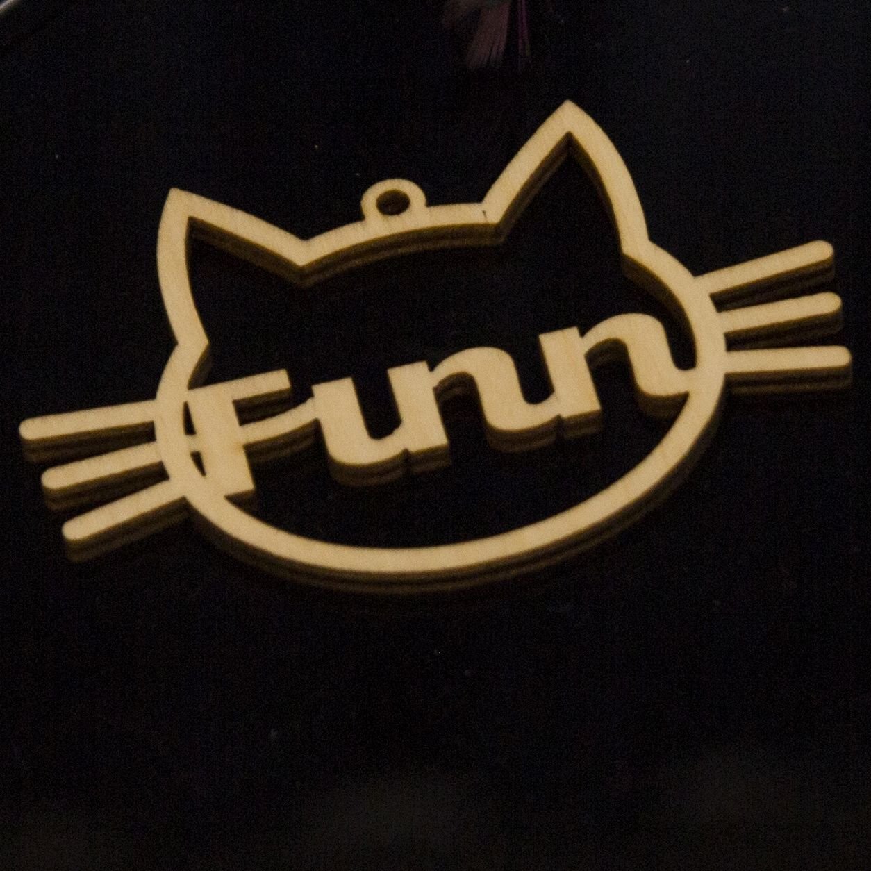 Custom Name Cat Face Christmas Hanging Wooden Ornaments