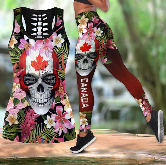 Canada Floral Skull Combo Outfit For Women TQH200706-Apparel-TQH-S-S-Vibe Cosy™