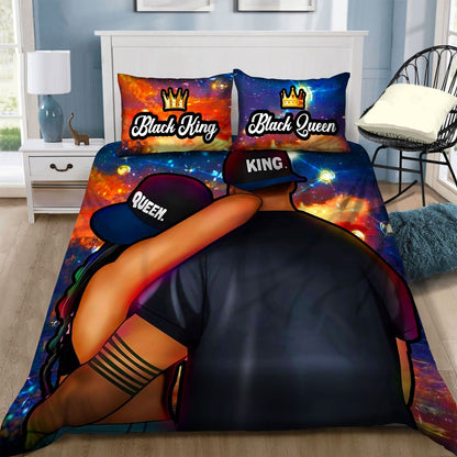 Black King & Queen Bedding Set TQH200702-BEDDING SETS-TQH-Twin-Vibe Cosy™