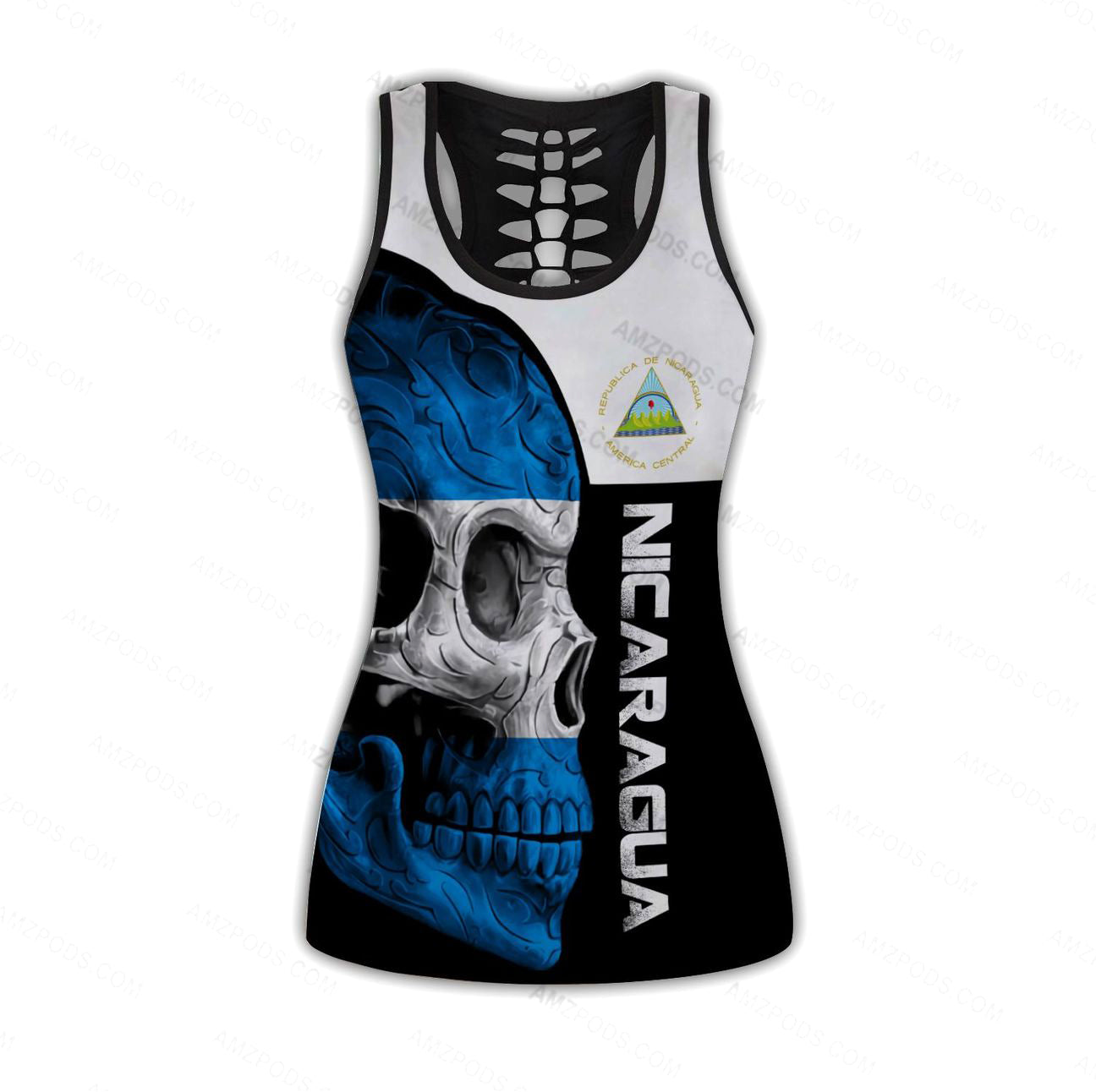 Nicaragua Lover With Skulls Combo Outfit TQH20062202-Apparel-TQH-No Legging-S-Vibe Cosy™