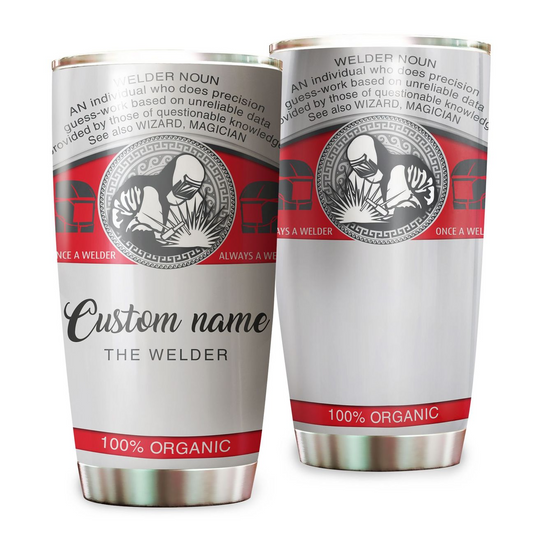 Premium Personalized 3D Printed Welder Stainless Tumbler MEI