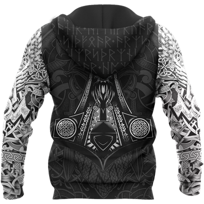 Vikings - Odin Tatoo Style - Amaze Style™-ALL OVER PRINT HOODIES