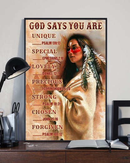 Native American 3D All Over Printed Canvas Poster