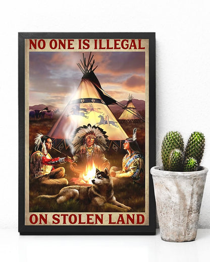 Native American 3D All Over Printed Canvas Poster