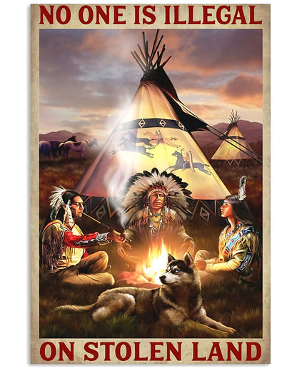 Native American 3D All Over Printed Canvas Poster