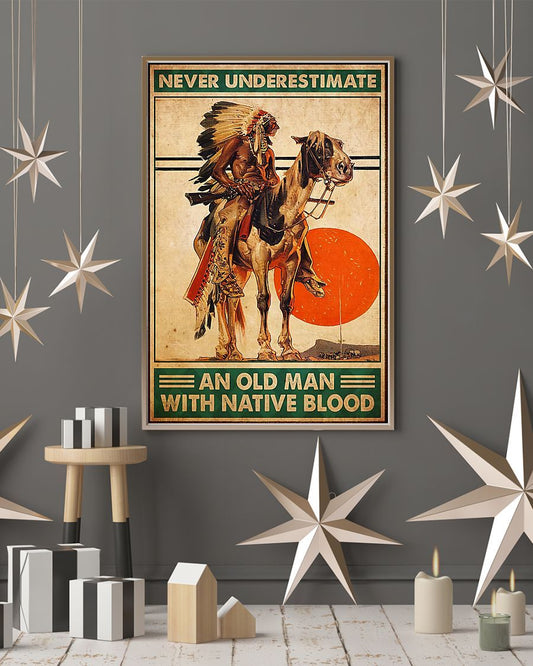 Native American 3D All Over Printed Canvas Poster