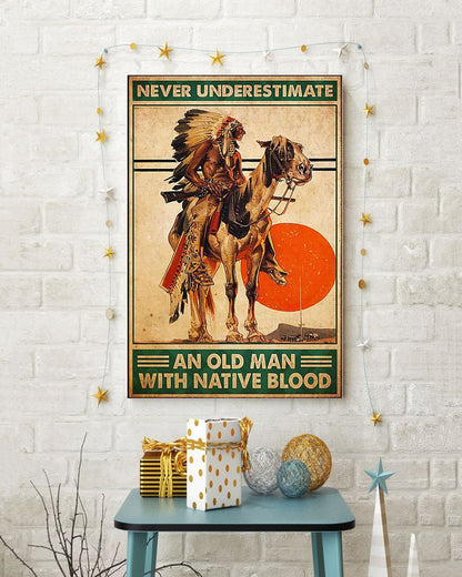 Native American 3D All Over Printed Canvas Poster