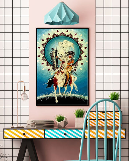 Native American 3D All Over Printed Canvas Poster