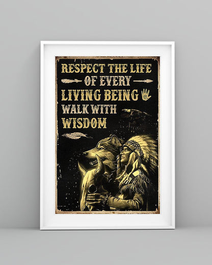 Native American 3D All Over Printed Canvas Poster
