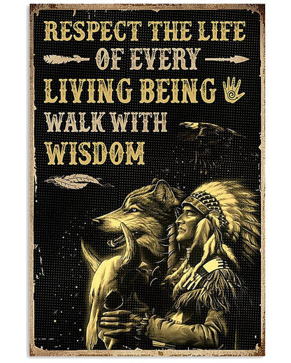 Native American 3D All Over Printed Canvas Poster