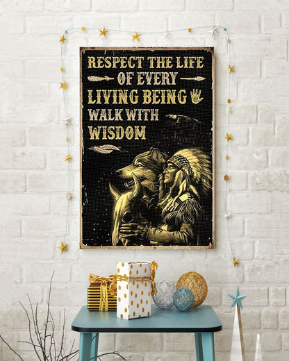 Native American 3D All Over Printed Canvas Poster