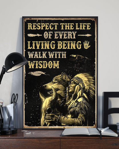 Native American 3D All Over Printed Canvas Poster