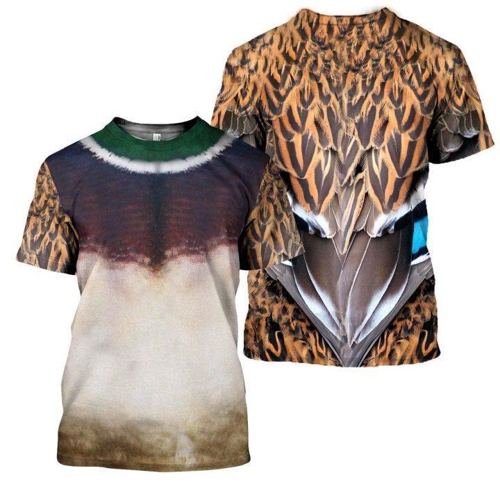 Male Mallard Duck Costume Duck Hunting 3D All Over Printed Shirts for Men and Women TT311001-Apparel-TT-T-Shirt-S-Vibe Cosy™