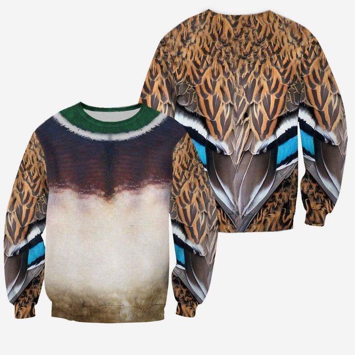 Male Mallard Duck Costume Duck Hunting 3D All Over Printed Shirts for Men and Women TT311001-Apparel-TT-Sweatshirts-S-Vibe Cosy™