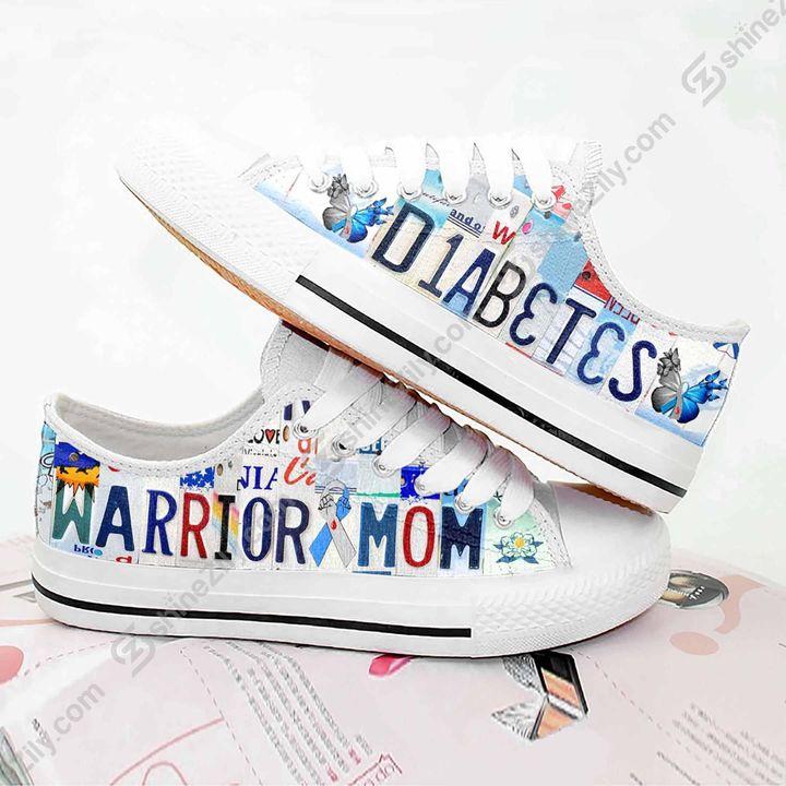 Diabetes warrior mom low top shoes HG2201-HG-White-EU36 (US6)-Vibe Cosy™