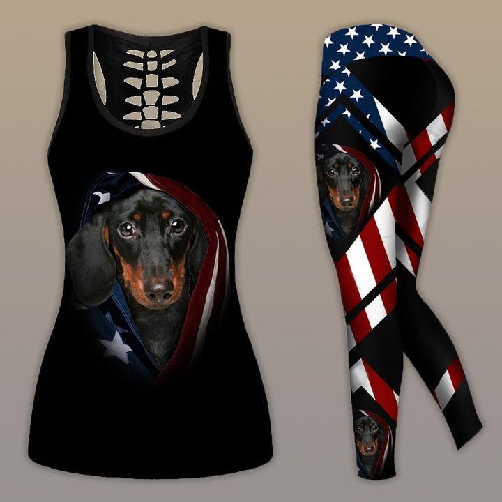 Dachshund dog Combo Tank + Legging TA032019-Apparel-TA-S-S-Vibe Cosy™