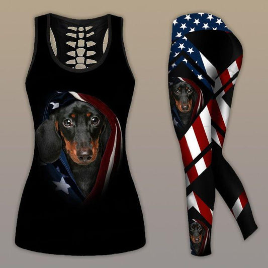 Dachshund dog Combo Tank + Legging TA032019-Apparel-TA-S-S-Vibe Cosy™