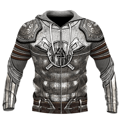 VIKING ARMOR VALKNUT SYMBOL 3D All Over Printed Shirts For Men and Women TT130311-Apparel-TT-Zipped Hoodie-S-Vibe Cosy™
