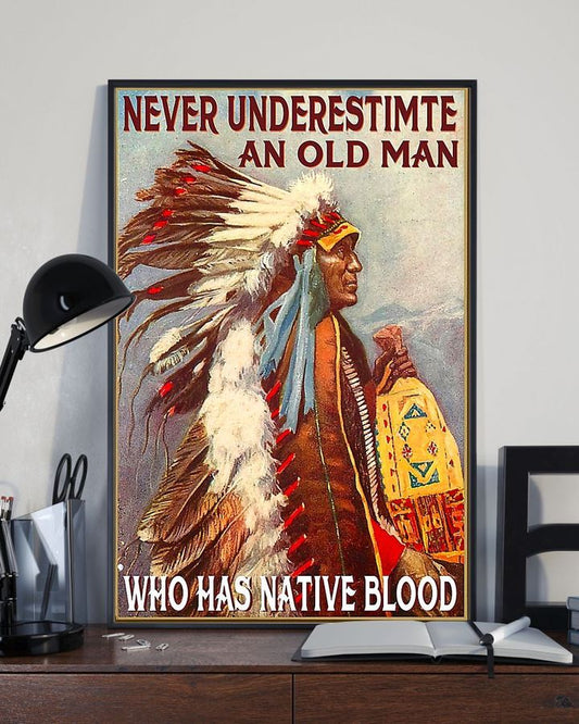 Native American 3D All Over Printed Canvas Poster