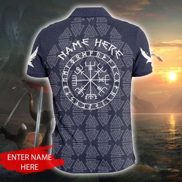 Customized Name Viking 3D All Over Printed Polo