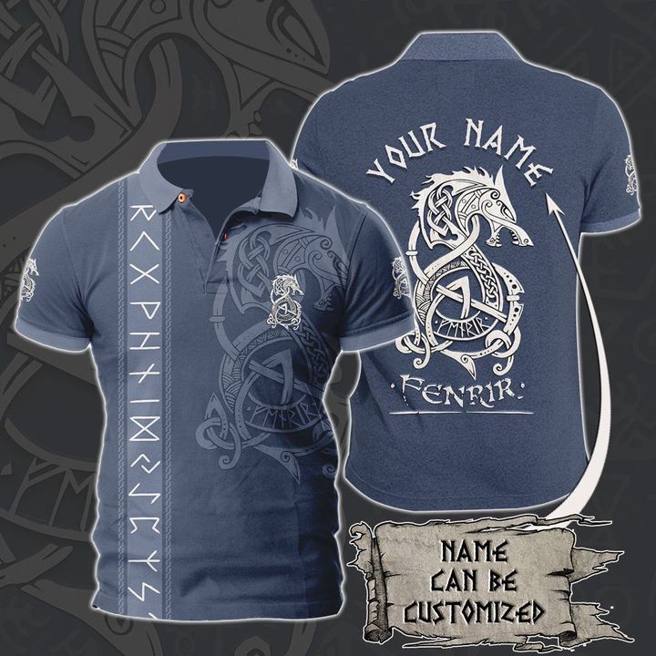 Customized Name Viking 3D All Over Printed Polo