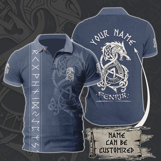 Customized Name Viking 3D All Over Printed Polo